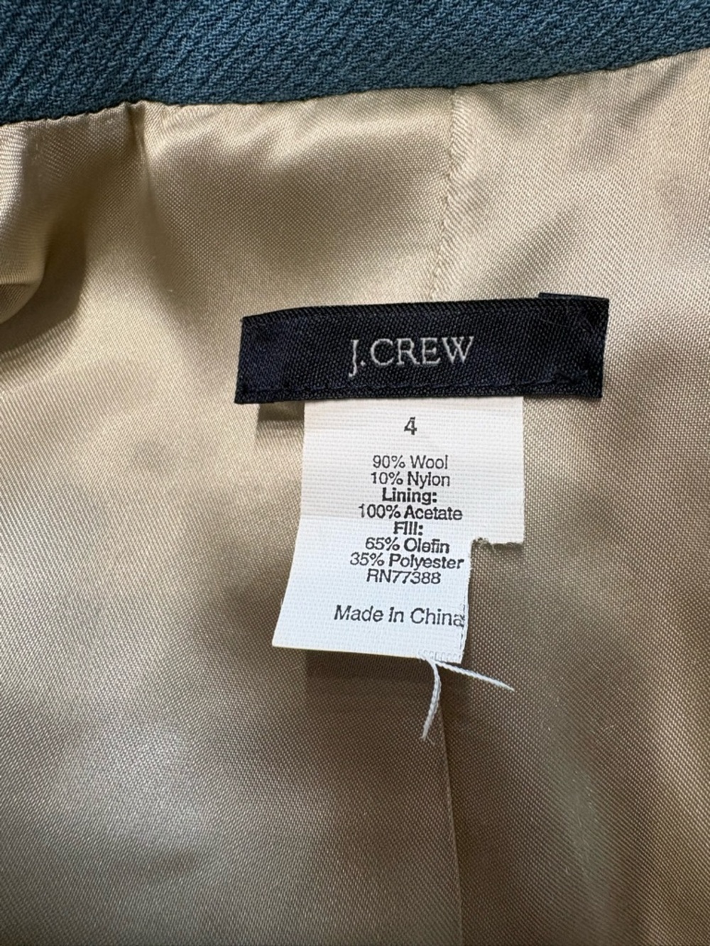 J. Crew Women's Light Teal Single-Breasted Long Coat - Picture 2 of 4